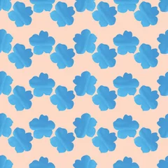 Plexiglas foto achterwand Blue watercolor flowers seamless pattern. Hand drawn floral background. Perfect for floral ornaments, greeting cards, flyers, invitations, wrapping paper, textile © Inna
