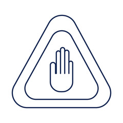 Fototapeta premium prohibited sign with hand and viruses, line style icon
