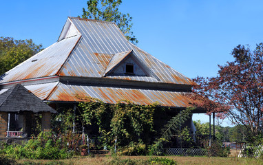 Angled Roof is Covered in Rustic Tin