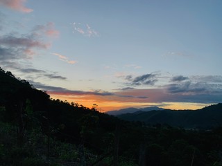 sunset over the mountains