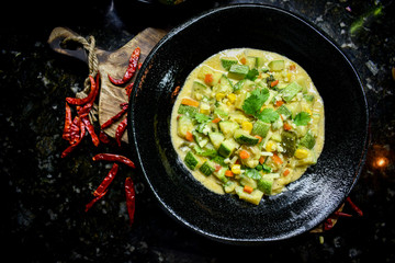 Fried zucchini with cream and cheese Mexican style