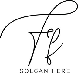 FF initial logo handwriting template vector