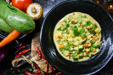 Fried zucchini with cream and cheese Mexican style