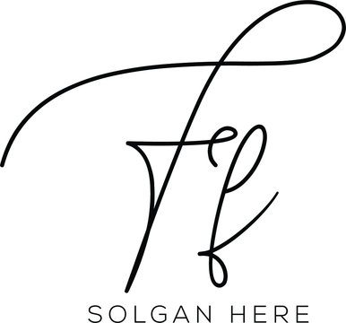 FF initial logo handwriting template vector
