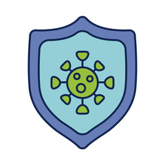 virion of coronavirus, line and fill style icon