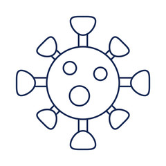 virion of coronavirus, line style icon