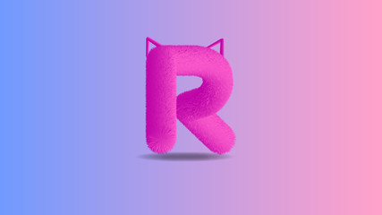 3d alphabet letter R with attractive colors