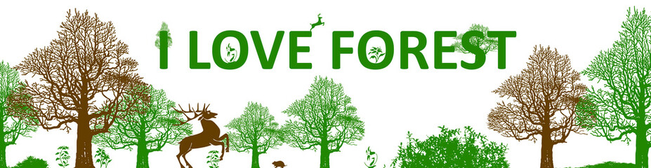 Illustration about love and conservation of the forest