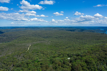 Fototapeta na wymiar Aerial view of hills and forest