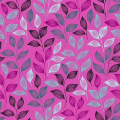 Wrapping tea leaves pattern seamless vector illustration.