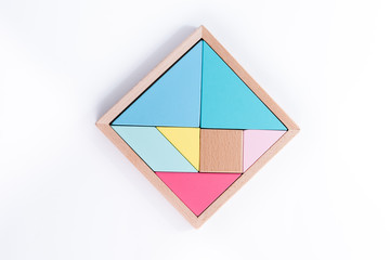 wooden puzzle element.