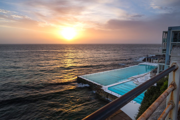 Swimming pool at sunrise, Bondi Beach Australia