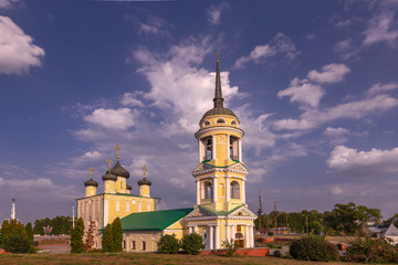 Fototapeta na wymiar Yellow church on a clear day