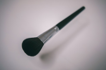 Makeup brushes set on white background