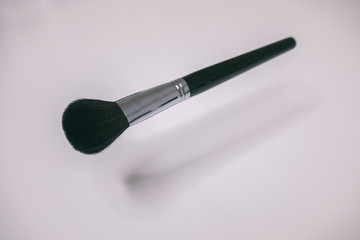 Makeup brushes set on white background