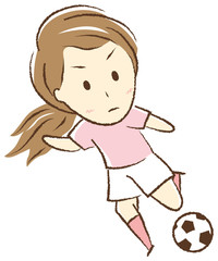 girl playing football 