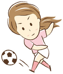 Girl playing football 