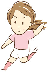 girl playing football 