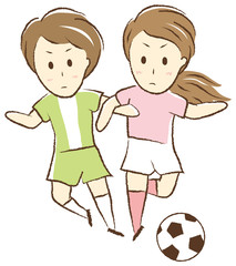 Girl playing football 