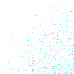Blue, cyan, turquoise glitter stars confetti