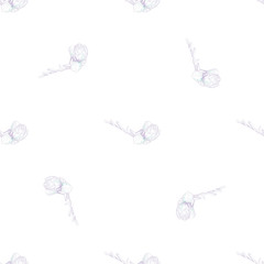 Flower Pastel.White Romantic Seamless Pattern.