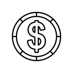 oil crash concept, money coin icon, line style
