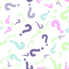 Quiz seamless pattern. Question marks, doubt, faq