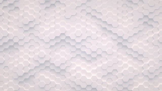 Abstract motion background from random moving hexagons, seamless loop animation