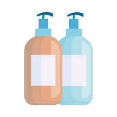 antibacterial soap bottles isolated icon vector illustration design