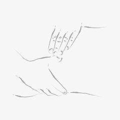 Hand Therapies: Physiotherapy, Osteopathy, Kinesiology, Massage - Continuous Line Seamless Hand-Drawn Illustration, Minimalist Single Line Drawing.