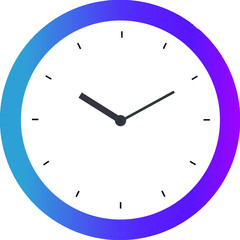 Colourful wall clock isolated on white