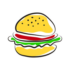 a fresh burger flat illustration