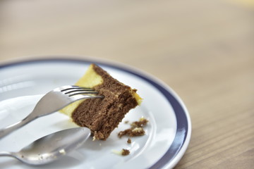 chocolate cake with coffee