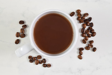 Coffee Cup with Fresh Coffee Beans
