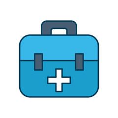 Obraz premium first aid box icon line and fill style