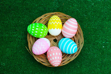 Nest with easter eggs