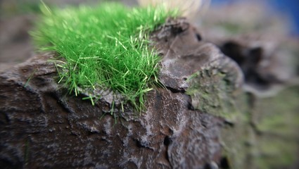 Electrostatic grass for model , macro