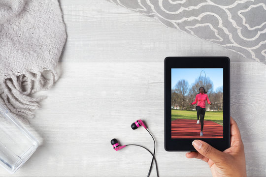 Fitness Instructor Doing Virtual Workout Session