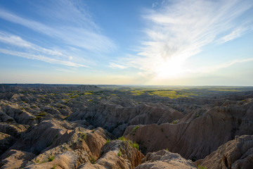 Badlands Hoodoos Stretch Out Under Afternoon Light