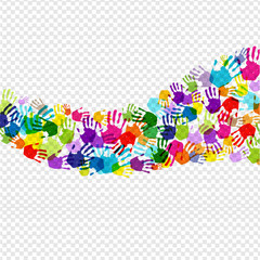 Color Hand Print Isolated Transparent Background