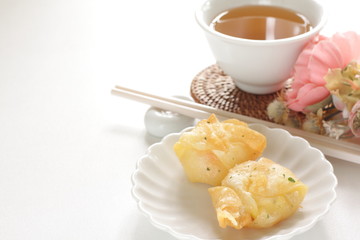 Chinese food, dim sum dumpling for yum cha cuisine