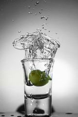 water splash in glass