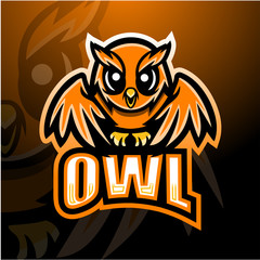 Owl mascot esport logo design