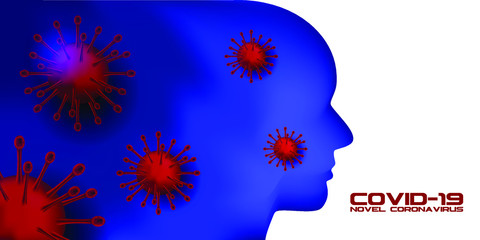 COVID Coronavirus background concept. Coronavirus in Real 3D Illustration. concept SARS pandemic red symbol. Isolated graphic design template