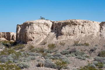 Gypsum Soil Profile along side of Las Vegas Wash in Tule Springs Fossil Beds National Monument...