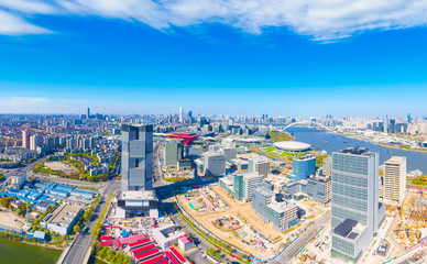 Fototapeta na wymiar Cityscape of Pudong New District, Shanghai, China