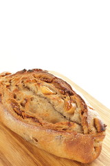 Homemade fig French bread on board