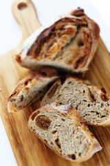 Homemade fig French bread on board