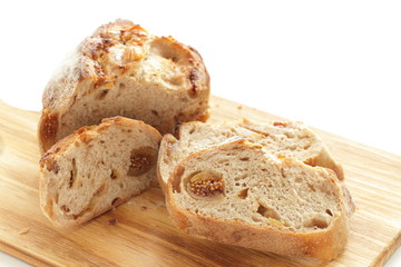 Homemade fig French bread on board