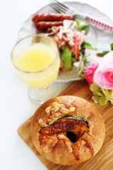 Pumpkin and cheese bread for vegetable bun breakfast